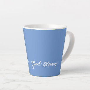 Caneca De Café Latte Bom dia azul leve