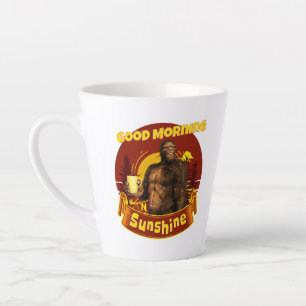 Caneca De Café Latte Bom Dia Sol Bigfoot Café Humor Arte