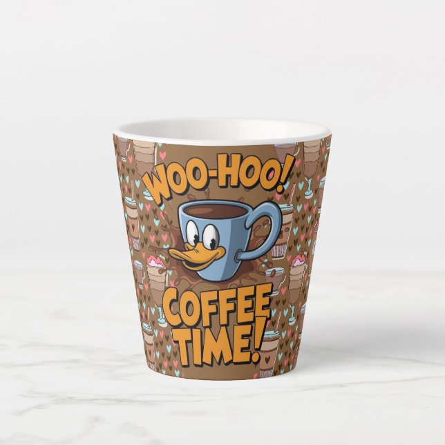 Caneca De Café Latte bom dia tempo de café (Frente)