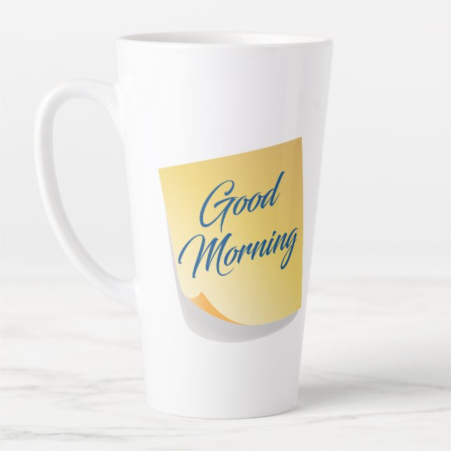 Caneca De Café Latte Bom dia Yellow Note Coffee Mug (Esquerda)