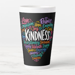 Caneca De Café Latte Bondade compaixão empatia e respeito