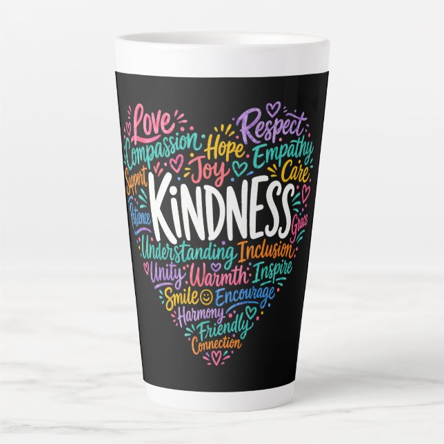 Caneca De Café Latte Bondade compaixão empatia e respeito (Frente)