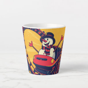 Caneca De Café Latte boneco de neve aproveitando uma porta copos rolant