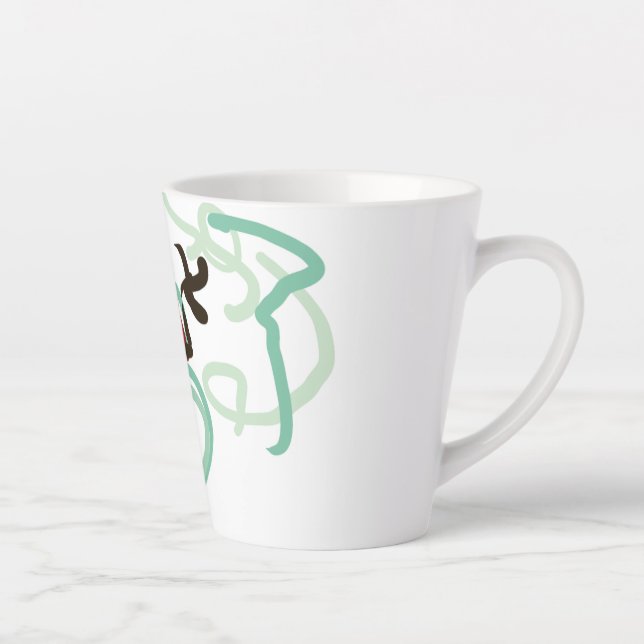 Caneca De Café Latte Boneco de neve de menta (Direita)