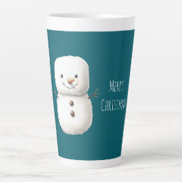 Caneca De Café Latte Boneco de Neve de Natal Fofo Verde