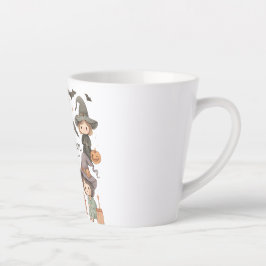 Caneca De Café Latte Bonita Cama de Halloween - Caricatura