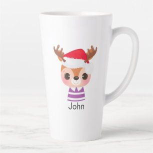 Caneca De Café Latte Bonita Reindet de Natal Animal de inverno