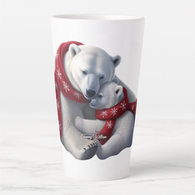 Caneca De Café Latte Bonita Tendência Moderna Engraçada Feliz Natal (Frente)