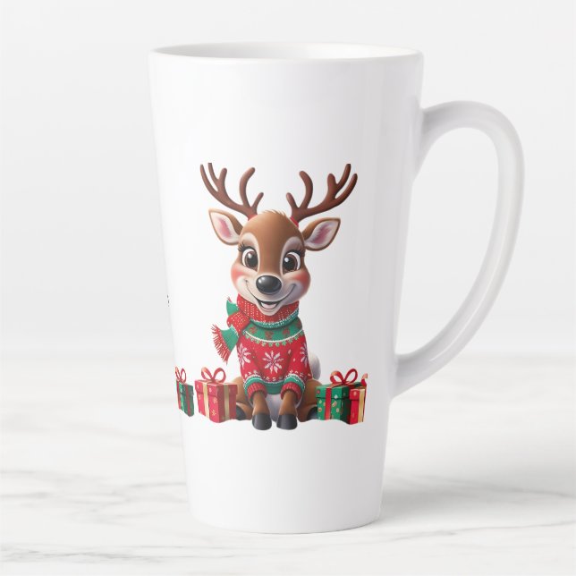 Caneca De Café Latte Bonita Tendência Moderna Humor Engraçado Natal (Direita)