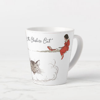 Caneca De Café Latte Bonita Vintage Alice e o Gato Cheshire
