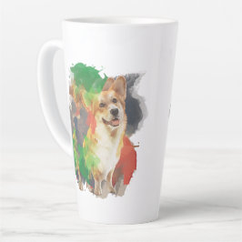 Caneca De Café Latte Bonito Corgi.