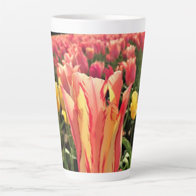 Caneca De Café Latte Bonito Primavera Tulip, Oregon (Frente)