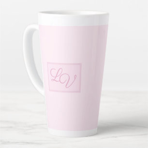Caneca De Café Latte Bonito rosa e pincel suave