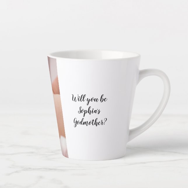 Caneca De Café Latte Bonito Você Será Poderoso Padrinho Foto De Cristo (Direita)
