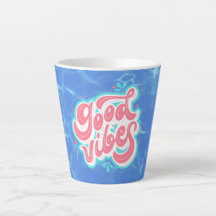 Caneca De Café Latte Bons Vibes Beach/piscina