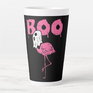 Caneca De Café Latte Boo Flamingo Ghost Diversão Halloween Animal Men