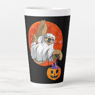 Caneca De Café Latte Boo Halloween Com Chapéu E Aranha De Bruxas Leves