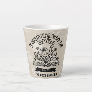 Caneca De Café Latte "Booktroverts Unite"