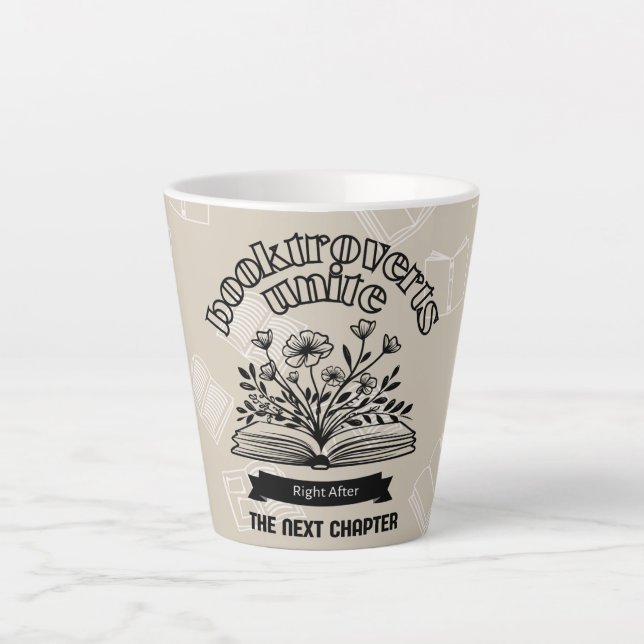 Caneca De Café Latte "Booktroverts Unite" (Frente)