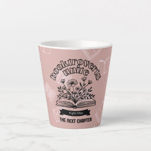 Caneca De Café Latte "Booktroverts Unite"