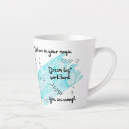 Caneca De Café Latte Boost Blue Latch Mug de Positividade