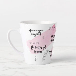 Caneca De Café Latte Boost latino cor-de-rosa positivo