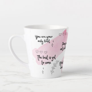 Caneca De Café Latte Boost latino cor-de-rosa positivo