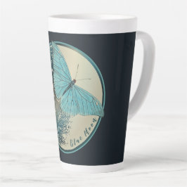 Caneca De Café Latte Borboleta Azul