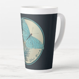 Caneca De Café Latte Borboleta Azul