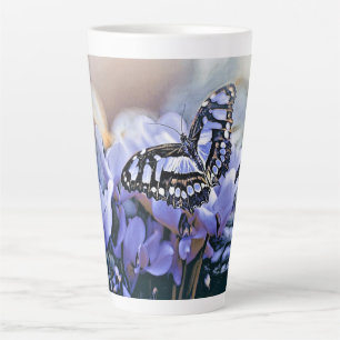 Caneca De Café Latte Borboleta Azul