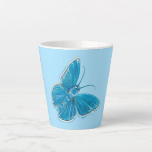 Caneca De Café Latte Borboleta azul da Capela