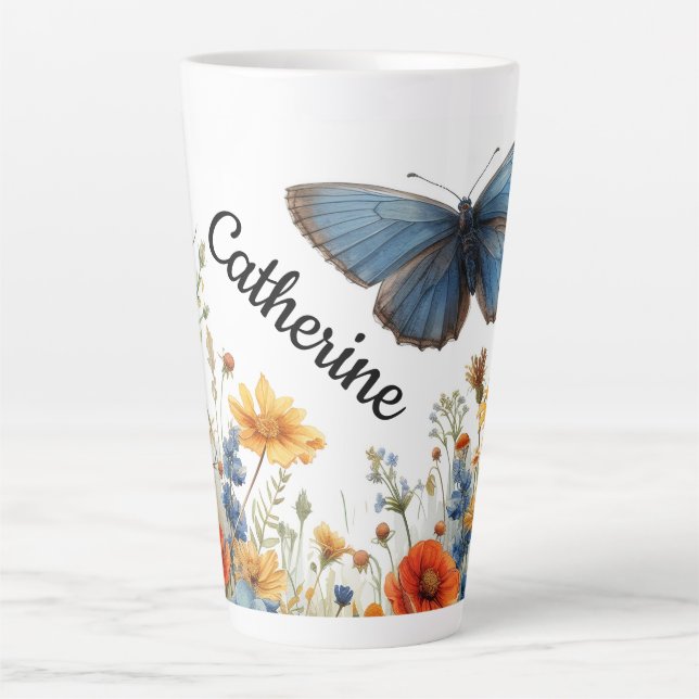 Caneca De Café Latte Borboleta Bliss (Frente)