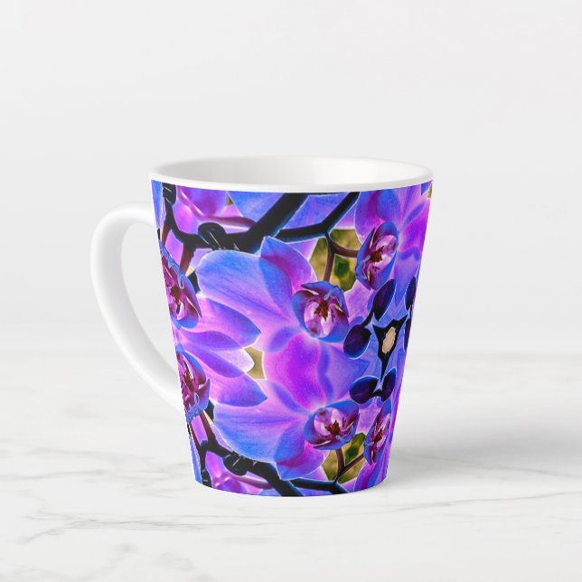Caneca De Café Latte Borboleta Como Flores (Ângulo esquerdo)