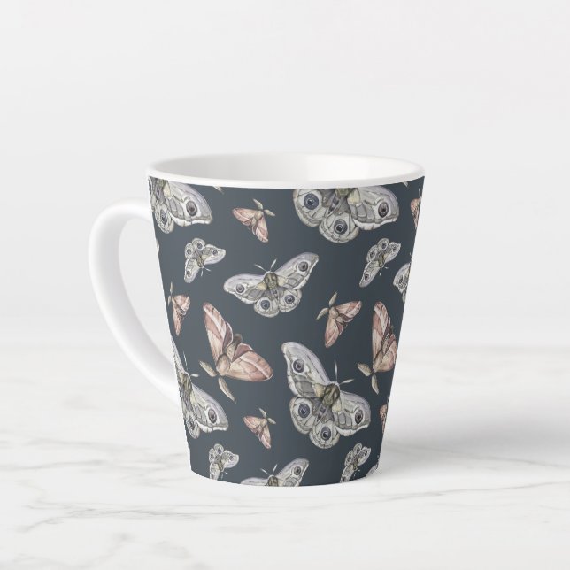 Caneca De Café Latte borboleta da mariposa padrão Latte Mug (Ângulo esquerdo)