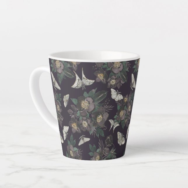 Caneca De Café Latte borboleta da mariposa padrão Latte Mug (Ângulo esquerdo)