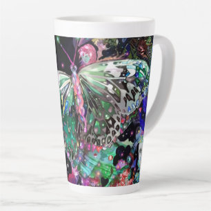Caneca De Café Latte Borboleta de Esperança Verde Latino