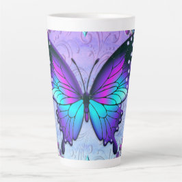 Caneca De Café Latte Borboleta de sublimação com fundo