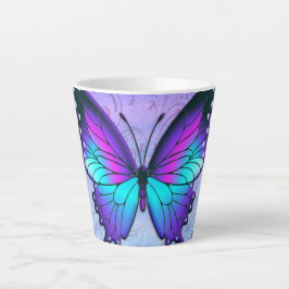 Caneca De Café Latte Borboleta de sublimação com fundo