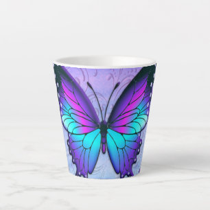 Caneca De Café Latte Borboleta de sublimação com fundo