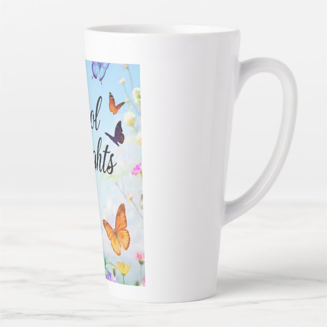 Caneca De Café Latte Borboleta de Voos Legais (Direita)