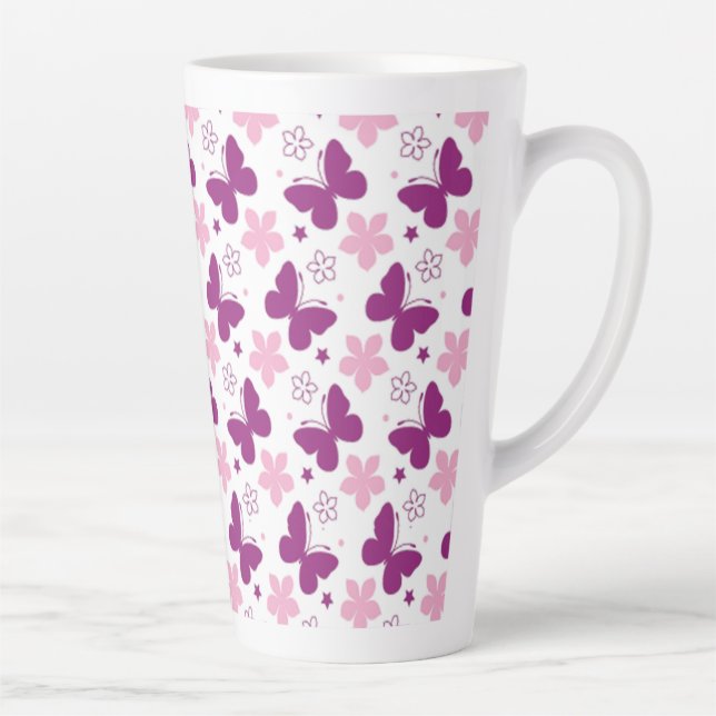 Caneca De Café Latte Borboletas (Direita)