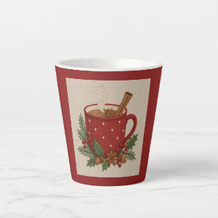 Caneca De Café Latte Bordado russo Cacau de Natal com canela