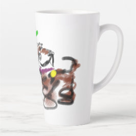 Caneca De Café Latte Border Collie sunflowers 