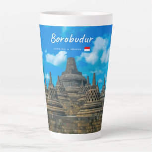 Caneca De Café Latte Borobudur, Indonésia - Antigo Templo Budista L