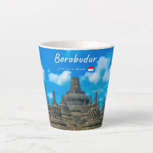 Caneca De Café Latte Borobudur, Indonésia - Antigo Templo Budista S