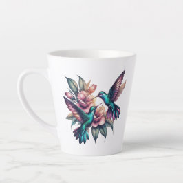 Caneca De Café Latte Borracha e flor