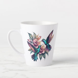 Caneca De Café Latte Borracha e flor