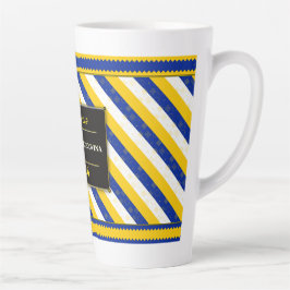 Caneca De Café Latte Bosnia Herzegovina Football Fan Flag Colors Stripe