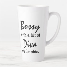 Caneca De Café Latte Bossy Com Um Pouco De Diva Moderna Tendência 