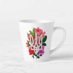 Caneca De Café Latte Botânica e ucraniana Trident Trizub